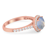 Art Deco Round Natural Stone Ring