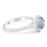 Art Deco Round Natural Stone Ring