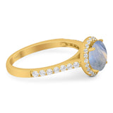 Art Deco Round Natural Stone Ring