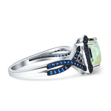 Art Deco Cushion Cut Halo Infinity Twist Ring