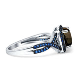 Art Deco Cushion Cut Halo Infinity Twist Ring