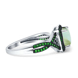Art Deco Cushion Cut Halo Infinity Twist Ring