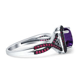 Art Deco Cushion Cut Halo Infinity Twist Ring