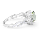 Art Deco Oval Natural Stone Twisted Ring