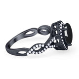 Art Deco Oval Natural Stone Twisted Ring