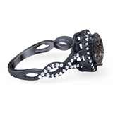 Art Deco Oval Natural Stone Twisted Ring