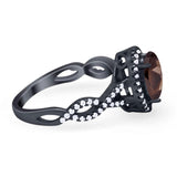 Art Deco Oval Natural Stone Twisted Ring