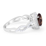 Art Deco Oval Natural Stone Twisted Ring