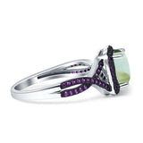 Art Deco Cushion Cut Halo Infinity Twist Ring