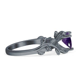 Heart Leaf Art Deco Ring