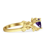Heart Leaf Art Deco Ring