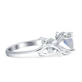 Heart Leaf Art Deco Ring