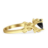 Heart Leaf Art Deco Ring