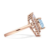 Heart Halo Baguette & Round Cocktail Ring