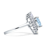 Heart Halo Baguette & Round Cocktail Ring
