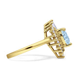 Heart Halo Baguette & Round Cocktail Ring