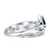Two Piece Wedding Set Twisted Ring