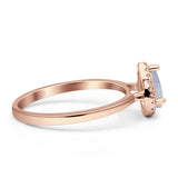 Pear Teardrop Halo Solitaire Ring