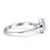 Pear Teardrop Halo Solitaire Ring