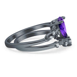 Two Piece Pear CZ Ring