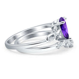 Two Piece Pear CZ Ring