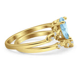 Two Piece Pear CZ Ring