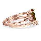 Two Piece Pear CZ Ring