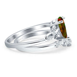 Two Piece Pear CZ Ring