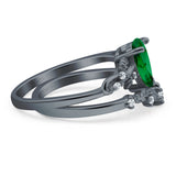Two Piece Pear CZ Ring