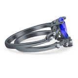 Two Piece Pear CZ Ring