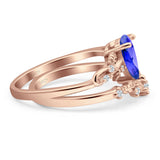 Two Piece Pear CZ Ring