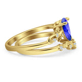 Two Piece Pear CZ Ring