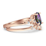 Two Piece Oval CZ Ring