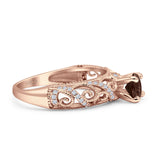 Art Deco Round Natural Stone Filigree Ring