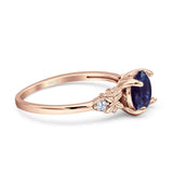 Art Deco Round Natural Stone Floral Ring
