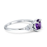 Art Deco Round Natural Stone Floral Ring