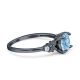 Art Deco Round Natural Stone Floral Ring