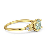 Art Deco Round Natural Stone Floral Ring