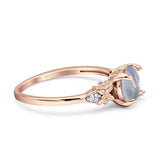 Art Deco Round Natural Stone Floral Ring
