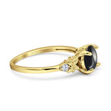 Art Deco Round Natural Stone Floral Ring