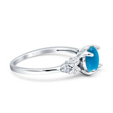 Art Deco Round Natural Stone Floral Ring