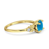 Art Deco Round Natural Stone Floral Ring