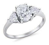 Three Stone Oval Natural Stone Trio Ring