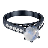 Round Natural Stone Engagement Ring