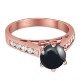 Round Natural Stone Engagement Ring