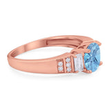 Three Stone Round Natural Stone Ring