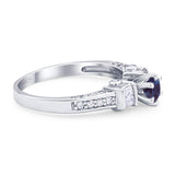 Art Deco Round Natural Stone Cocktail Ring