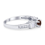 Art Deco Round Natural Stone Cocktail Ring