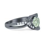 Art Deco Round Natural Stone Twisted Ring