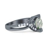 Art Deco Round Natural Stone Twisted Ring